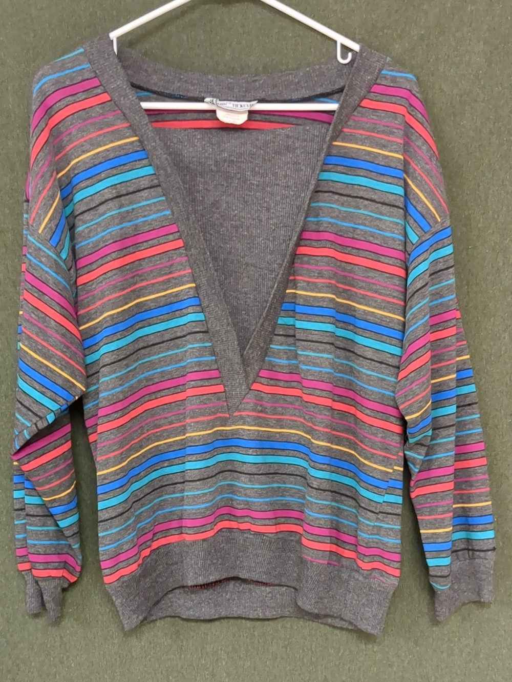 Vintage The Sak Striped Wool Blend Sweater Size Medium
